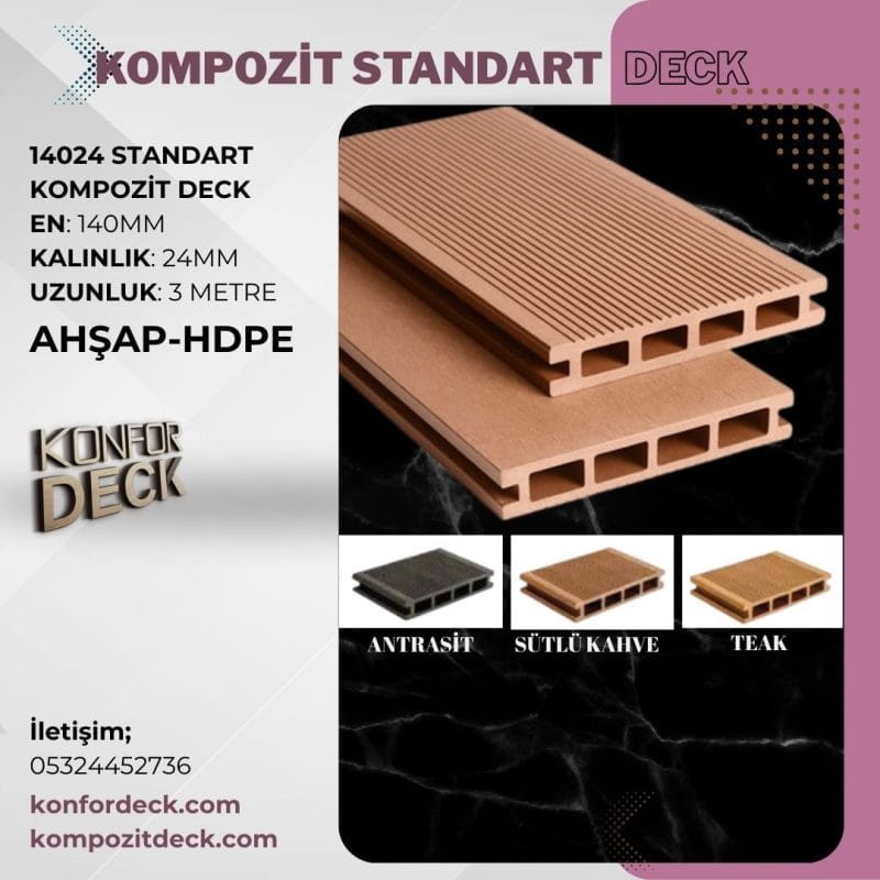 standart deck ahşap hdpe kompozit